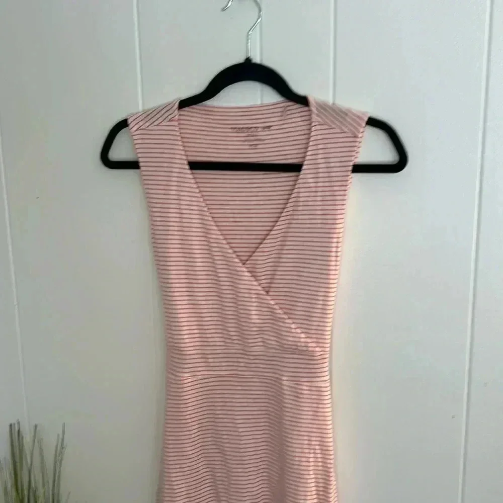 Toad & Co Red and Off White Striped Wrap Dress size Small - Picture 4 of 8